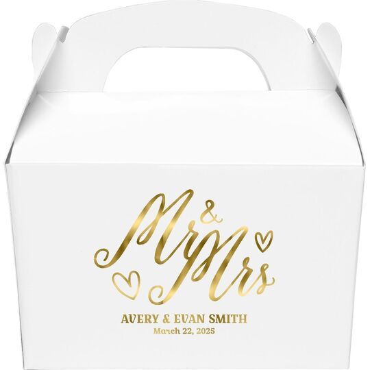 Mr. and Mrs. Hearts Gable Favor Boxes